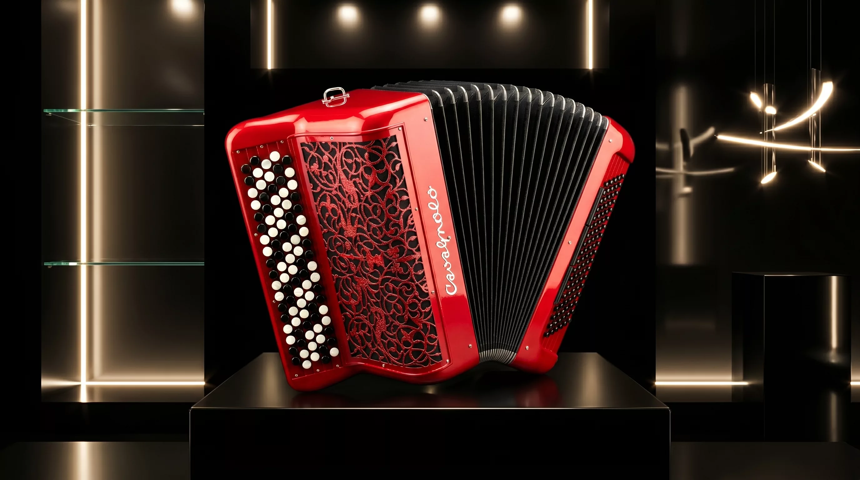 Accordeon Cavagnolo Vedette 10 rouge Feu