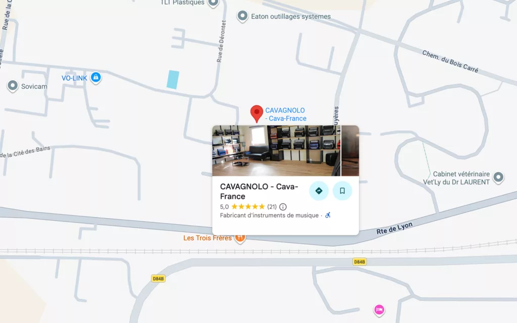 Carte google pour accéder à la manufacture Cavagnolo